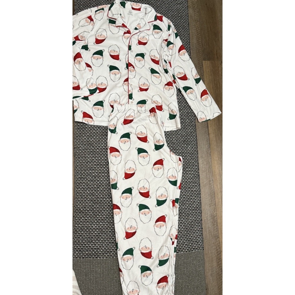 Carters Adult Unisex Pajama Set‎ Santa Claus Print Button Front Shirt Pants XXL